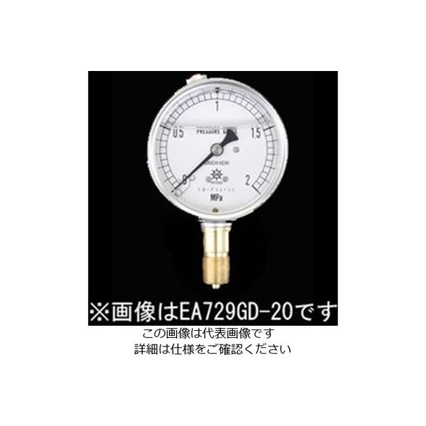 エスコ（esco） 75mm/0-0.6MPa 圧力計（グリセリン入） 1個 EA729GE-6（直送品）