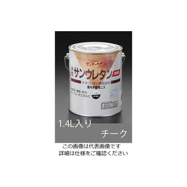 エスコ 1.4 L 速乾水性・木部ニス(チーク) EA942EL-24 1缶（直送品）