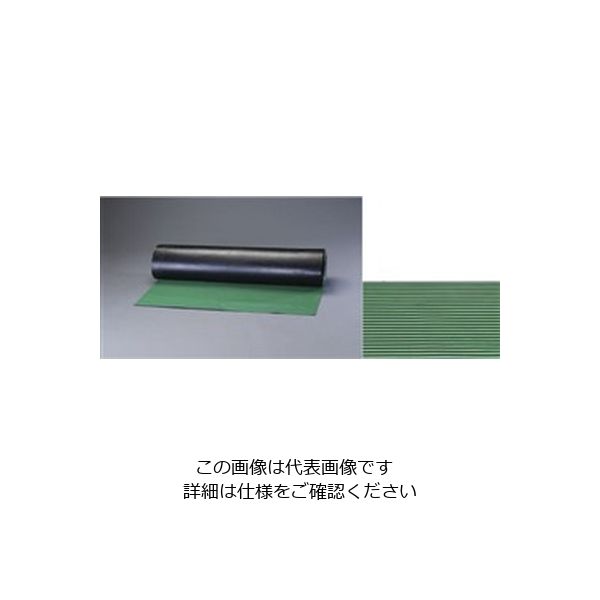 エスコ（esco） 1.0x 10m/3.0mm ゴムマット（横筋・緑） 1個 EA997RA-11（直送品）