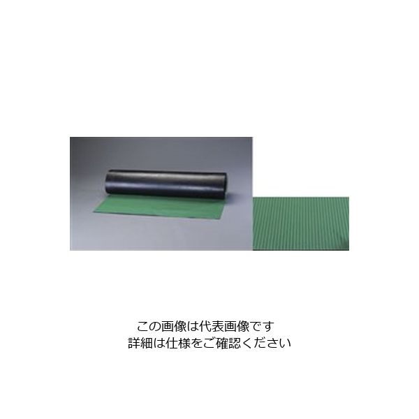 エスコ（esco） 1.0x 10m/3.0mm ゴムマット（縦筋・緑） 1個 EA997RA-12（直送品）