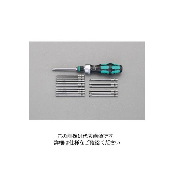 エスコ [+ ー Pozi Hex Torx]ドライバーセット(ラチェット式) EA550BT-3 1組(1セット)（直送品）