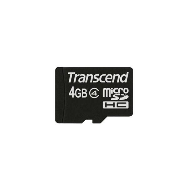 トランセンド　ｍｉｃｒｏＳＤＨＣカード　4ＧＢ　Ｃｌａｓｓ4　付　属品（ＳＤカード変換アダプタ付き）　TS4GUSDHC4　1個　（直送品）