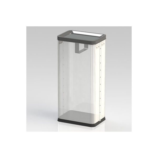 ぶんぶく　透明角型ロータリー屑入・袋止め付　RSM-P-1B　（直送品）