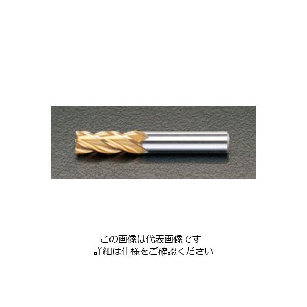 エスコ 6.0x 60mm エンドミル(TiN coat・CoーHSS/4枚刃) EA824RB-6.0 1セット(2本)（直送品）