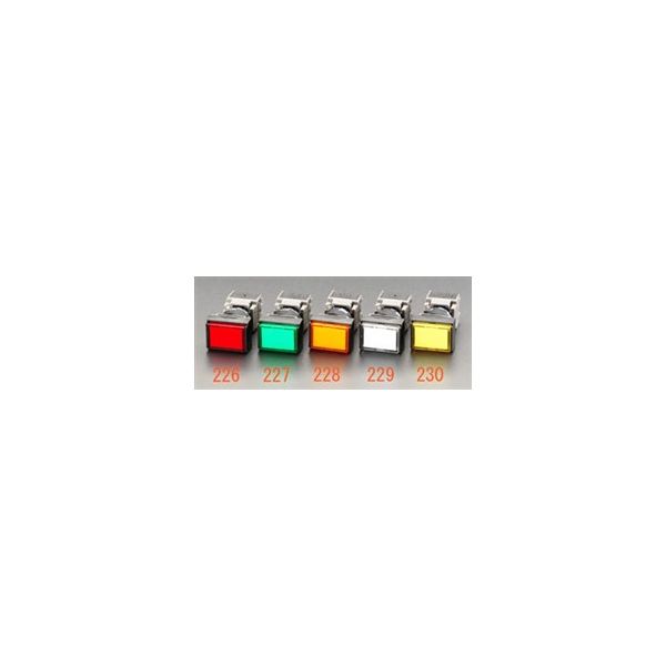 エスコ 16mm用 押しボタンスイッチ(角型/LED赤) EA940D-226 1セット(3個)（直送品）