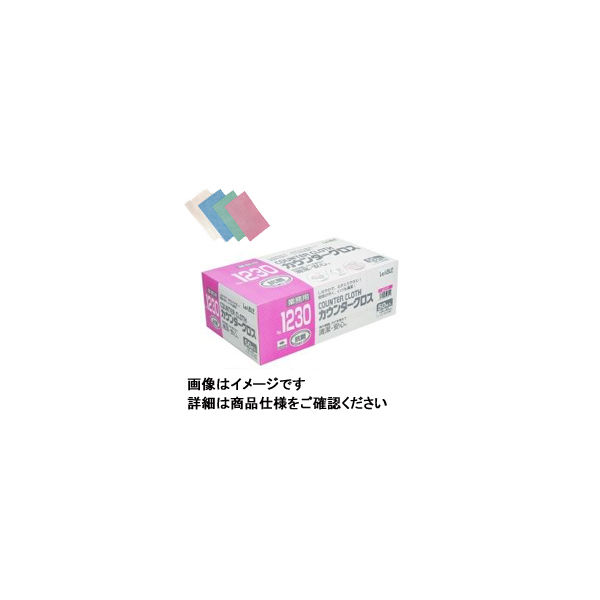 リーテック No.1230 抗菌カウンタークロス グリーン 500枚入(50枚×10箱) 1ケース(500枚)（直送品）