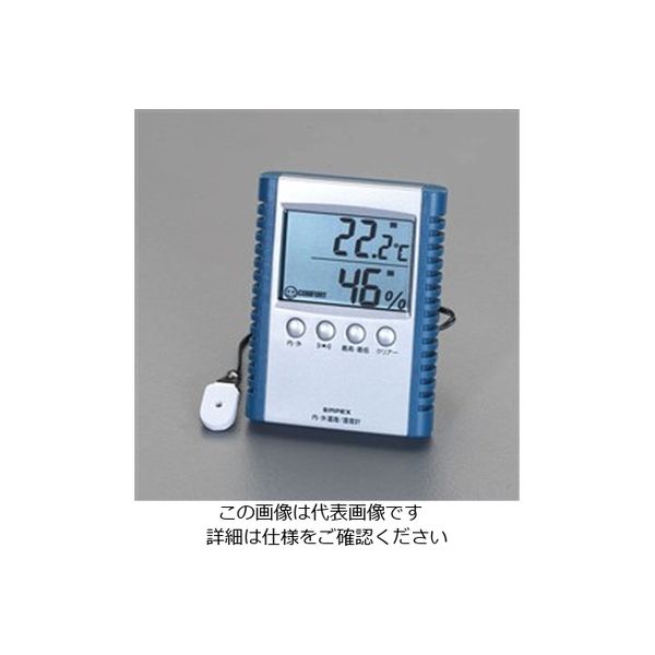 エスコ デジタル温度・湿度計 EA742GA-4 1セット(2個)（直送品）