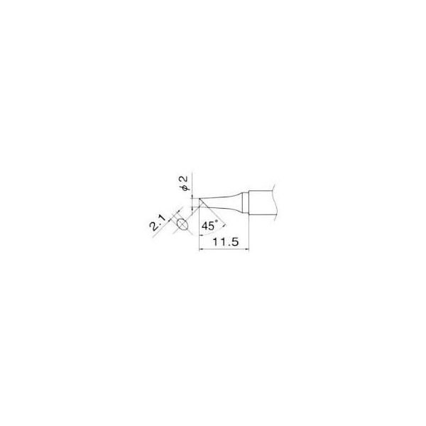 エスコ 2.0mm 交換用こて先 EA304AG-7 1セット(4個)（直送品）