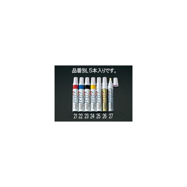 エスコ [黄/太字] ペイントマーカー(5本) EA765MP-24 1セット(20本:5本×4箱)（直送品）