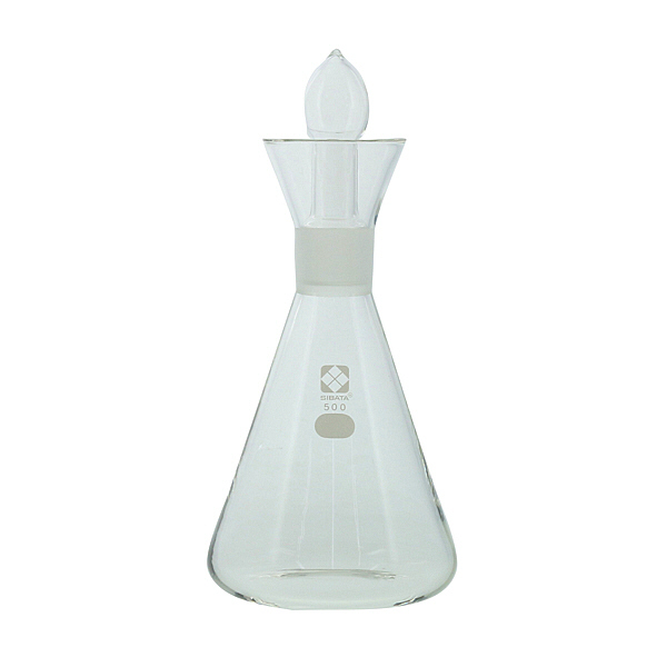 柴田科学 よう素フラスコ 栓付 500mL 010640-500 1個 61-4408-88（直送品）