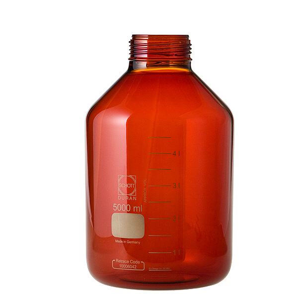柴田科学 ねじ口びん 広口 茶褐色 びんのみ 5L 017250-150005 1個 61-4425-01（直送品）