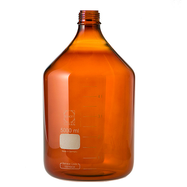 柴田科学 ねじ口びん(メジュームびん) 茶褐色 びんのみ 5L 017210-50004 1個 61-4411-61（直送品）