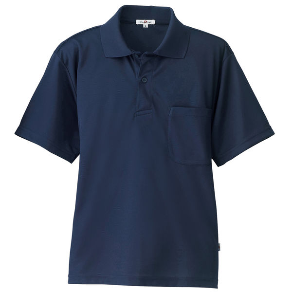 アイトス（AITOZ） 吸汗速乾（クールコンフォート）半袖ポロシャツ（男女兼用） ネイビー LL 10579-008（直送品）