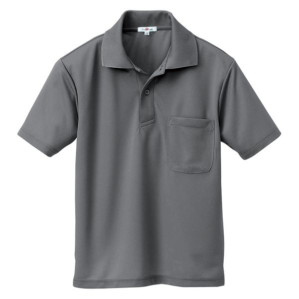 アイトス（AITOZ） 吸汗速乾（クールコンフォート）半袖ポロシャツ（男女兼用） チャコールグレー 5L 10579-044（直送品）