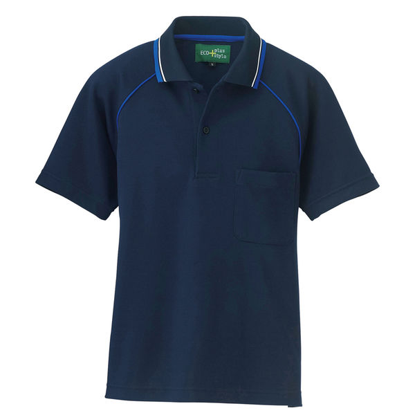 アイトス（AITOZ） 制電半袖ポロシャツ（男女兼用） ネイビー M 50005-008（直送品）