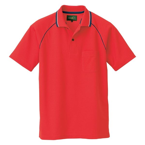 アイトス（AITOZ） 制電半袖ポロシャツ（男女兼用） レッド LL 50005-009（直送品）