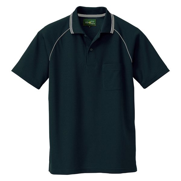 アイトス（AITOZ） 制電半袖ポロシャツ（男女兼用） ブラック S 50005-010（直送品）