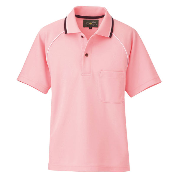 アイトス（AITOZ） 制電半袖ポロシャツ（男女兼用） ピンク LL 50005-060（直送品）