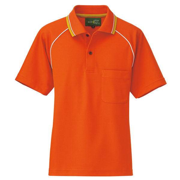 アイトス（AITOZ） 制電半袖ポロシャツ（男女兼用） オレンジ M 50005-063（直送品）