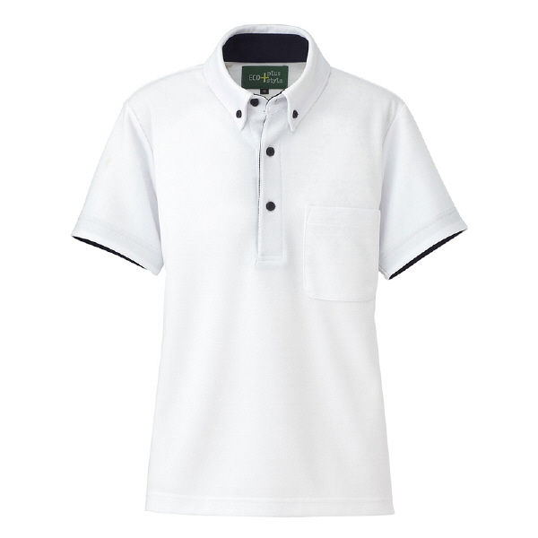 アイトス（AITOZ） 制電半袖ポロシャツ（男女兼用） ホワイト SS 50006-001（直送品）