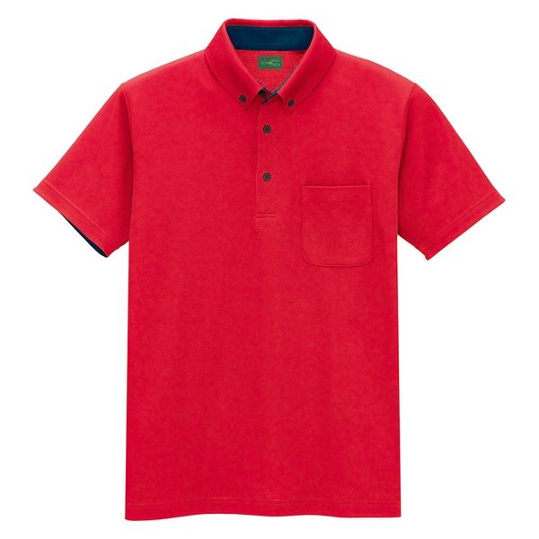 アイトス（AITOZ） 制電半袖ポロシャツ（男女兼用） レッド M 50006-009（直送品）