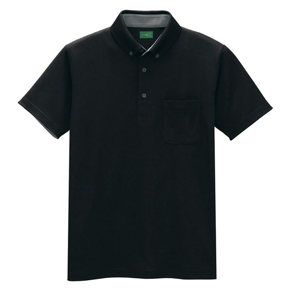 アイトス（AITOZ） 制電半袖ポロシャツ（男女兼用） ブラック SS 50006-010（直送品）