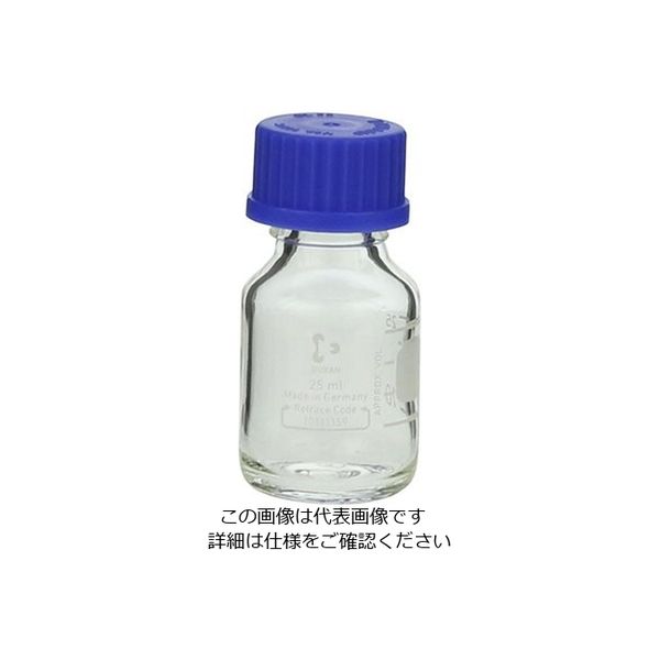 アズワン ねじ口瓶丸型白(デュラン(R)) 青キャップ付 25mL 2-077-12 1本（直送品）