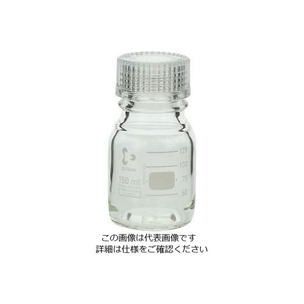 アズワン ねじ口瓶丸型白(デュラン(R)) 透明キャップ付 150mL 2-035-09 1本（直送品）