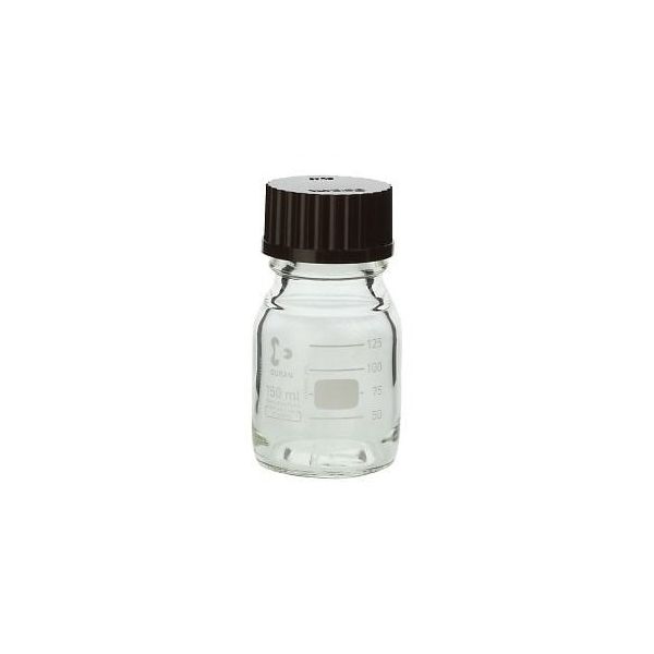 アズワン ねじ口瓶丸型(デュラン(R)) 赤キャップ付 150mL 2-076-09 1本（直送品）