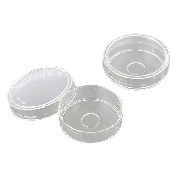 アズワン ガラスボトムディッシュ(No.0ガラス貼付) φ10mm 1箱(10枚×10包入) 1-2424-01 1箱(100枚)（直送品）