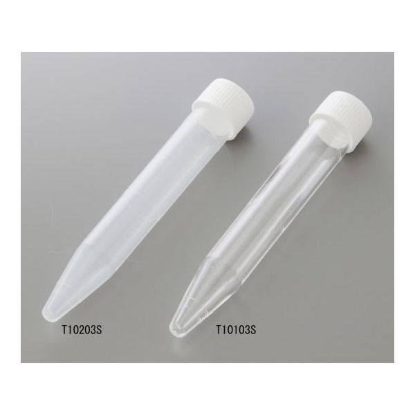 ステム 遠沈管(10mL・スクリューキャップ) PP 1箱(10本×50袋入) T10203S 1箱(500本) 1-2501-02（直送品）