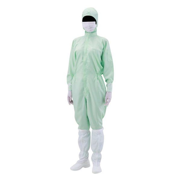 アズワン 無塵衣・AS197C フード付 グリーン S AS197C 1着 1-2723-01（直送品）
