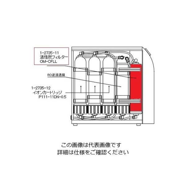 環境テクノス 超純水製造装置 交換用活性炭フィルター OM-CFLL 1個 1-2735-11（直送品）
