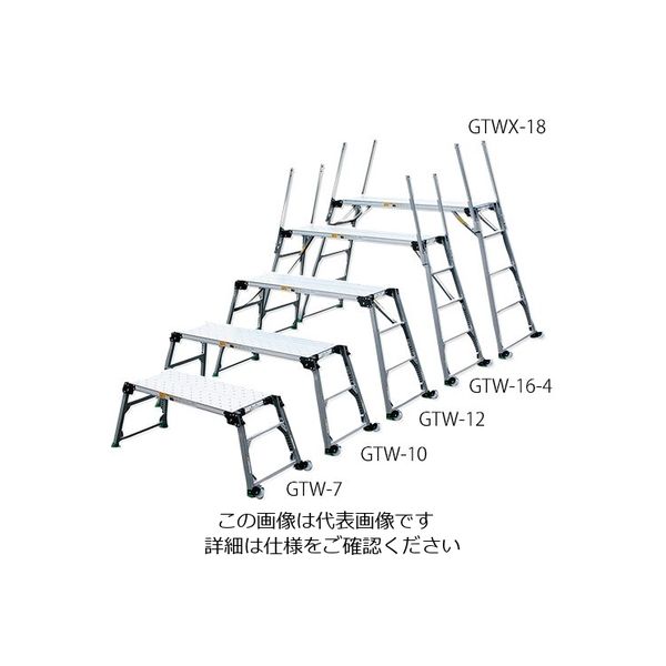 ナカオ（NAKAO） 足場台（アルミニウム製・脚部伸縮タイプ） GTW-10 1台 1-3325-02（直送品）