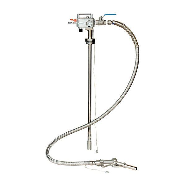 アクアシステム 200Lクローズドラム缶用エアプレッシャーポンプ(SUS製・溶剤用)手動ガンノズル付 APD-20SUSN 1台（直送品）