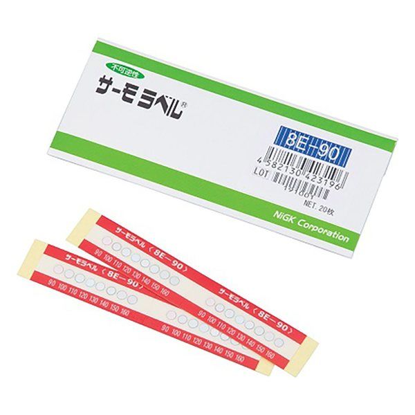日油技研工業 サーモラベル(R)8Eシリーズ(不可逆/8点式) 20枚入 8E-90 1箱(20枚) 1-4059-02（直送品）