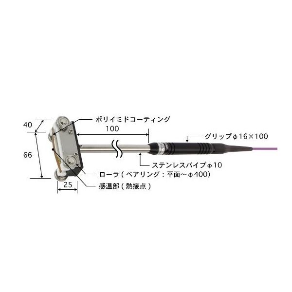 安立計器 ハンディタイプ温度計用 移動回転用センサ 200°C ベアリングローラ Kタイプ U221K-00-D0-1-TC1-ASP 1個（直送品）