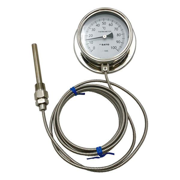 佐藤計量器製作所 隔測式温度計(壁掛式) 0~100°C LB-100S 1台 2-1336-03（直送品）