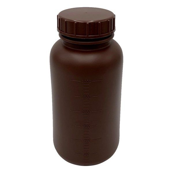 ニッコー・ハンセン 標準規格瓶 丸型広口(遮光) 3L 1本 1032ー06 2-5077-06（直送品）