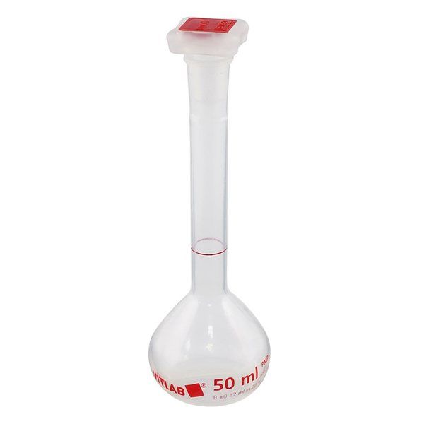 アズワン EMユーロPMPメスフラスコ(PP栓付き) 50mL 67295 1個 5-5684-12（直送品）