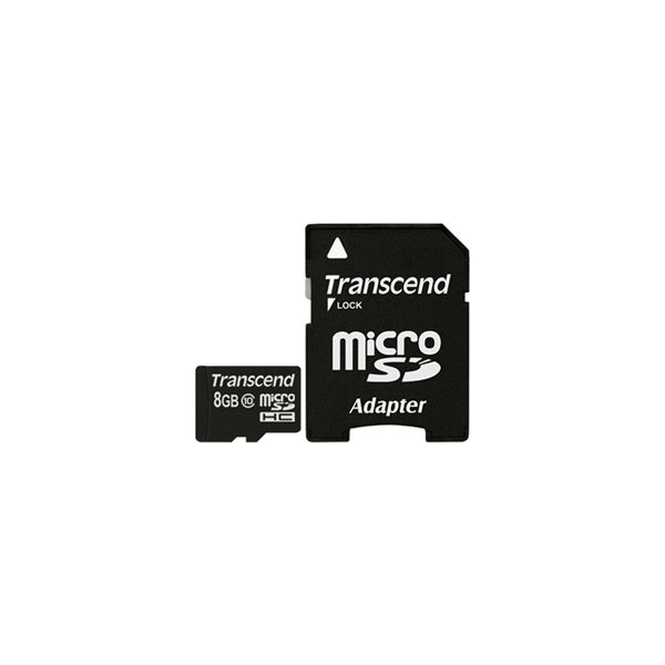 トランセンド　ｍｉｃｒｏＳＤＨＣカード　８ＧＢ　Ｃｌａｓｓ１０　付属品（ＳＤカード変換アダプタ付き）　TS8GUSDHC10　1個（直送品）