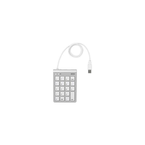 バッファロー テンキーボード Mac用 USB接続 スリム 独立 BSTK08MSV 1個