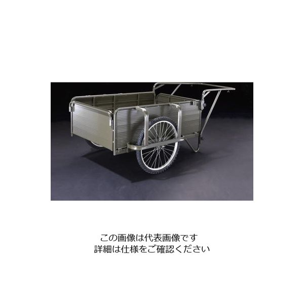 エスコ（esco） 1200x800mm リヤカー・折畳式（側板付/OD色） 1台 EA520AG-12A（直送品）