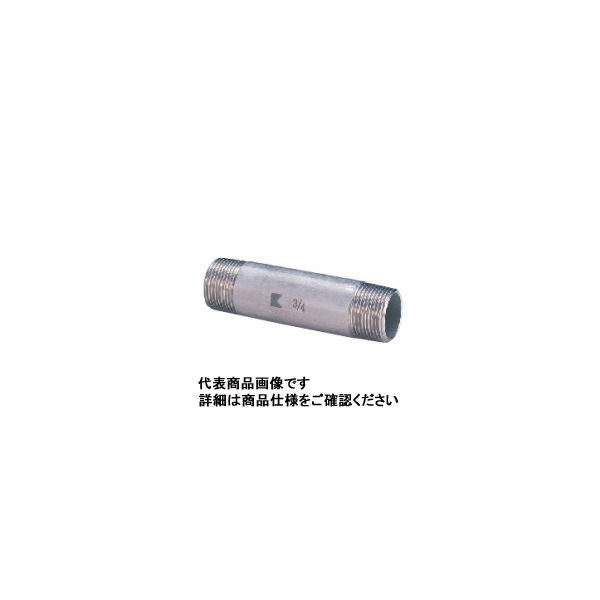 キッツ ステンレス鋼ねじ込み継手 両長ニップル(SUS304TP) 3/8 PN150L-10A 1個（直送品）