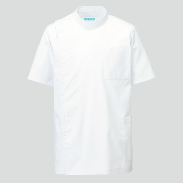 ＫＡＺＥＮ メンズ医務衣半袖 REP100-C/10 ホワイト 4L メンズケーシー 白衣 　（直送品）