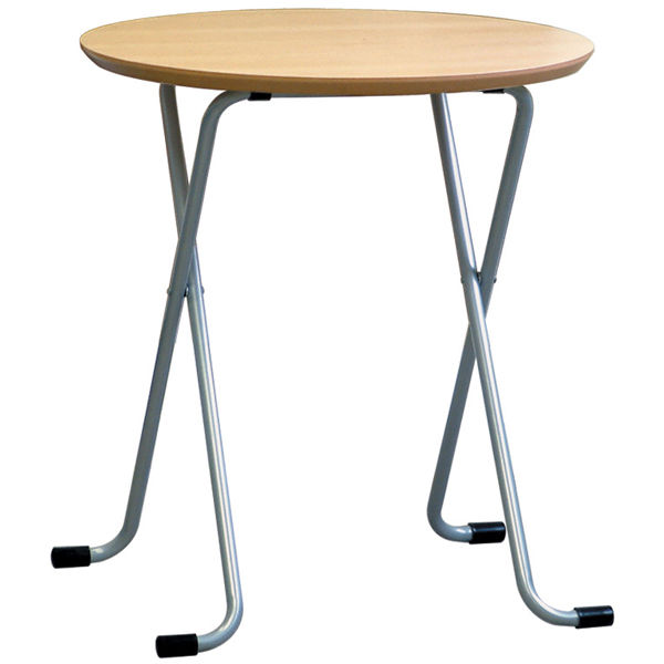 ルネセイコウ テーブル丸 ナチュラル/シルバー 幅600×奥行600×高さ 
