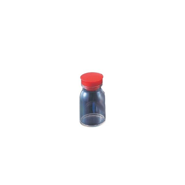 馬野化学容器 散薬瓶 150mL 透明 キャップ赤 1本 0-1925-02（直送品）