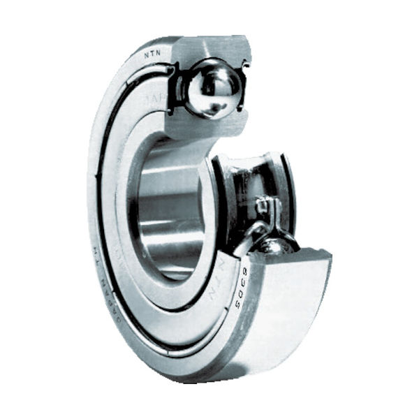 NTN A小径小形ボールベアリング(止め輪付両側シールド)内径15mm外径28mm幅7mm 6902ZZNR 1個 225-2252（直送品）
