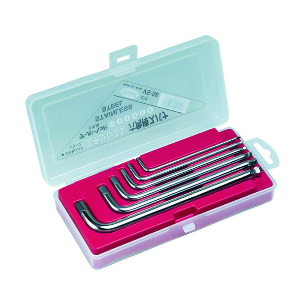 エイト EIGHT 六角棒スパナ ステンレス製 テーパーヘッド セミロング セット VS-S6 1セット 401-2852（直送品）