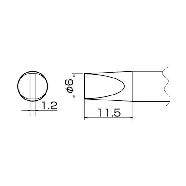 白光 こて先 6D型 T20-D6 1本(1個) 400-4043（直送品）